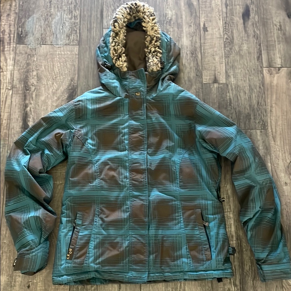 Roxy Plaid Ski/Snow Jacket. SzM. Water resistant.